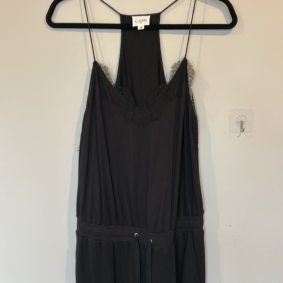 Cami NYC Estella Racerback Black Lace Trim Jumpsuit - Picture 8 of 15